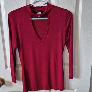 Deep Red Long Sleeve Top